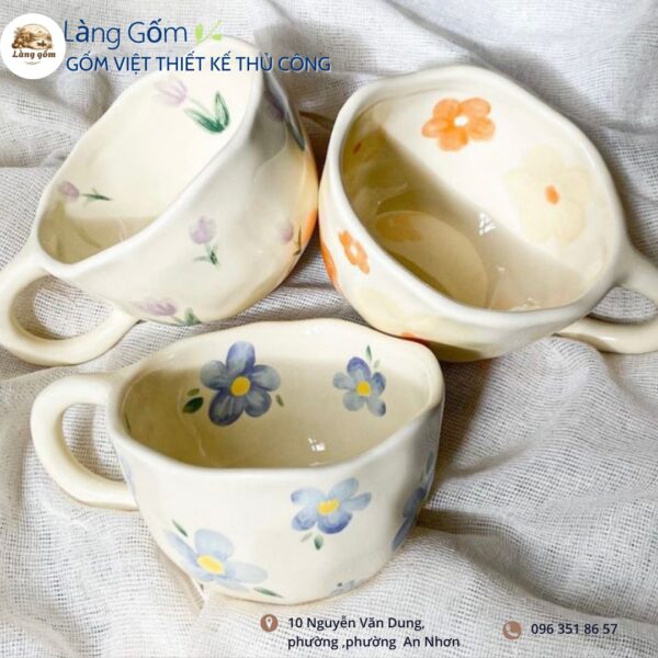 Ly Gốm Thủ Công "Hơi Thở Tulip"