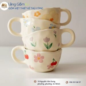 Ly Gốm Thủ Công "Hơi Thở Tulip"
