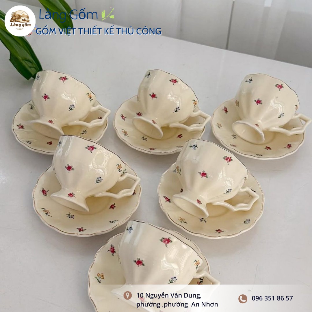 Ly Gốm Thủ Công "Nắng Hạ Ban Mai"