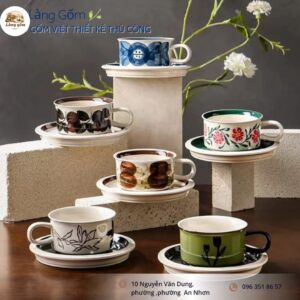 Ly Gốm Thủ Công "Sắc Lam Đồng Nội"