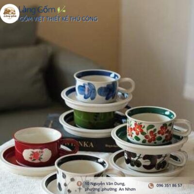 Ly Gốm Thủ Công "Sắc Lam Đồng Nội"