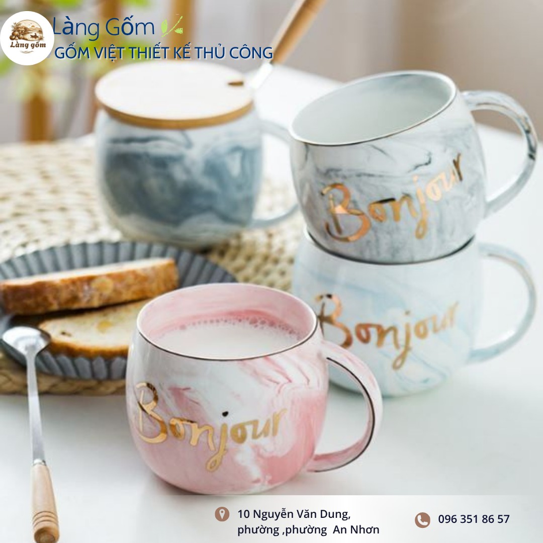 Ly Gốm Thủ Công "Nắng Hạ Ban Mai"