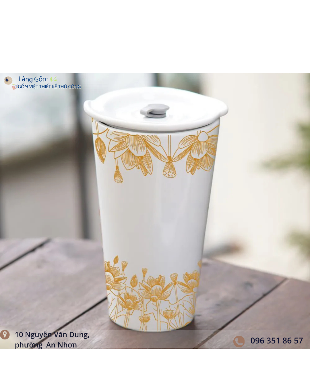 Ly sứ Sen Vàng 500ml